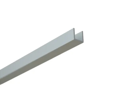 Profil U DIY PU Profilitec | profil U tip canal, pentru borduri de panouri si sticla | bare 2 m, aluminiu anodizat
