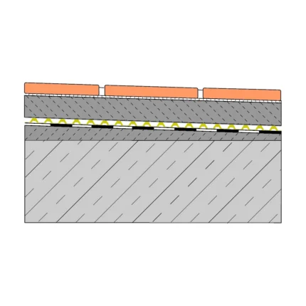 Membrana de drenaj terase Draintec 8 Profilitec | HDPE cu canal dublu de drenare, montaj flotant sub patul de mortar – rola 15×1 m