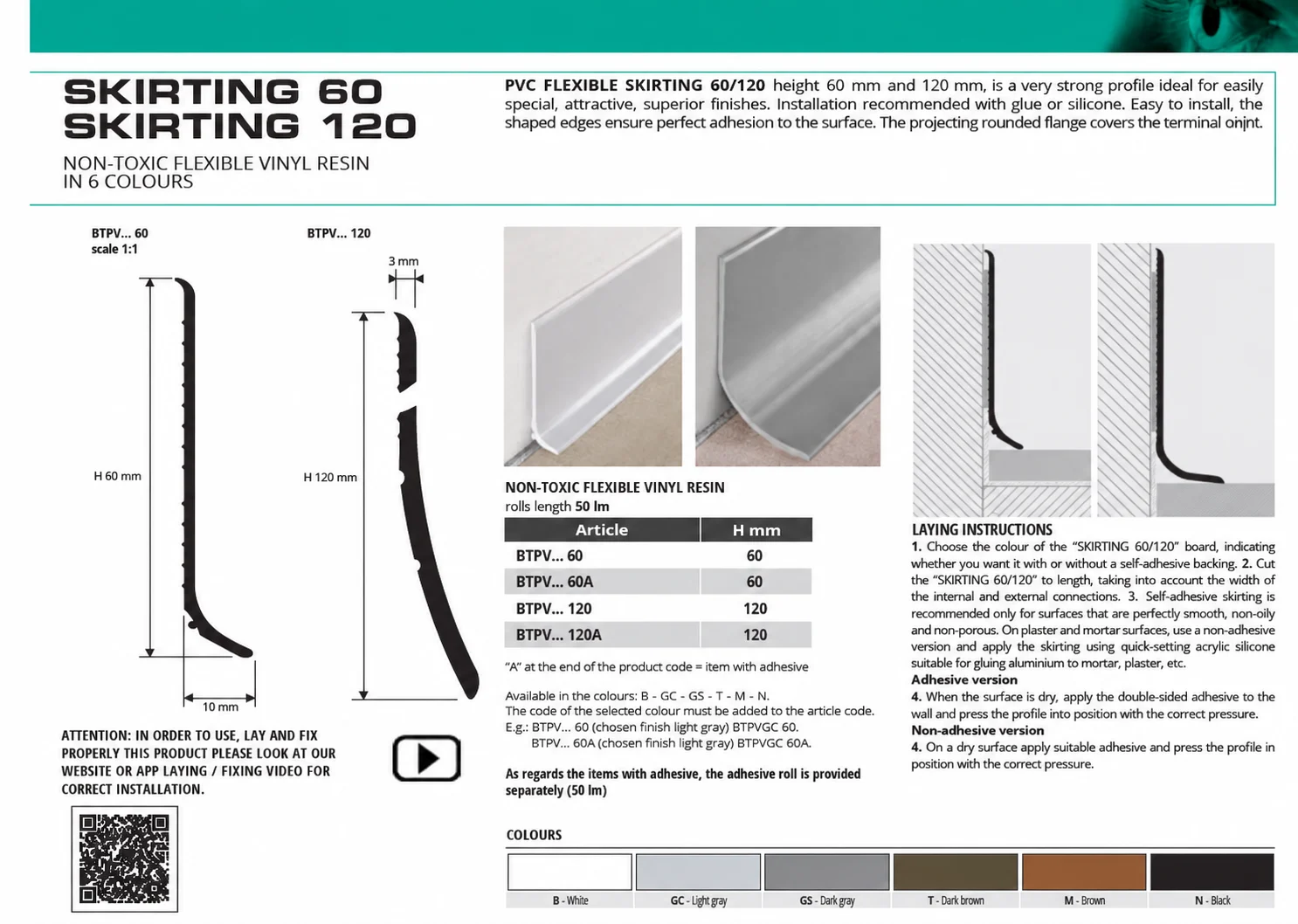 Plinta flexibila PVC BTPV 60 mm Progress Profiles | ideala pentru spatii sanitare, restaurante si cabinete – 6 culori, standard sau autoadeziva – rola de 50 ml, pret / ml | Profil Expert fisa tehnica plinta flexibila btpv 60 120 progress - Plinta flexibila PVC BTPV 60 mm Progress Profiles | ideala pentru spatii sanitare, restaurante si cabinete – 6 culori, standard sau autoadeziva – rola de 50 ml, pret / ml PROFILITEC picuratoare plinte coltare terminatii profile profesionale