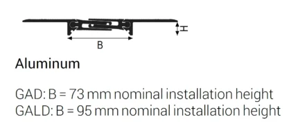 Desen tehnic Jointec GAD GALD Profilitec capac rost dilatatie aplicat B 73 95 mm