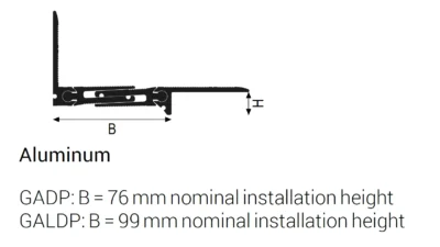 Profil capac rost dilatatie perimetral aplicat Jointec GADP-GALDP Profilitec | capac 76-99 mm, renovari – bara 4 m