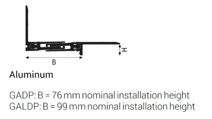 Profil capac rost dilatatie perimetral aplicat Jointec GADP-GALDP Profilitec | capac 76-99 mm, renovari – bara 4 m