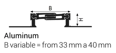 Profil rost dilatatie glisant compact Jointec GAS Profilitec | sapa-pardoseala, H 10-20 mm – bara 2,7 m
