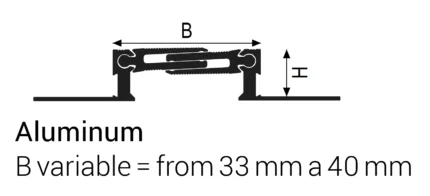 Desen tehnic Jointec GAS Profilitec rost dilatatie glisant compact B variabil 33-40 mm