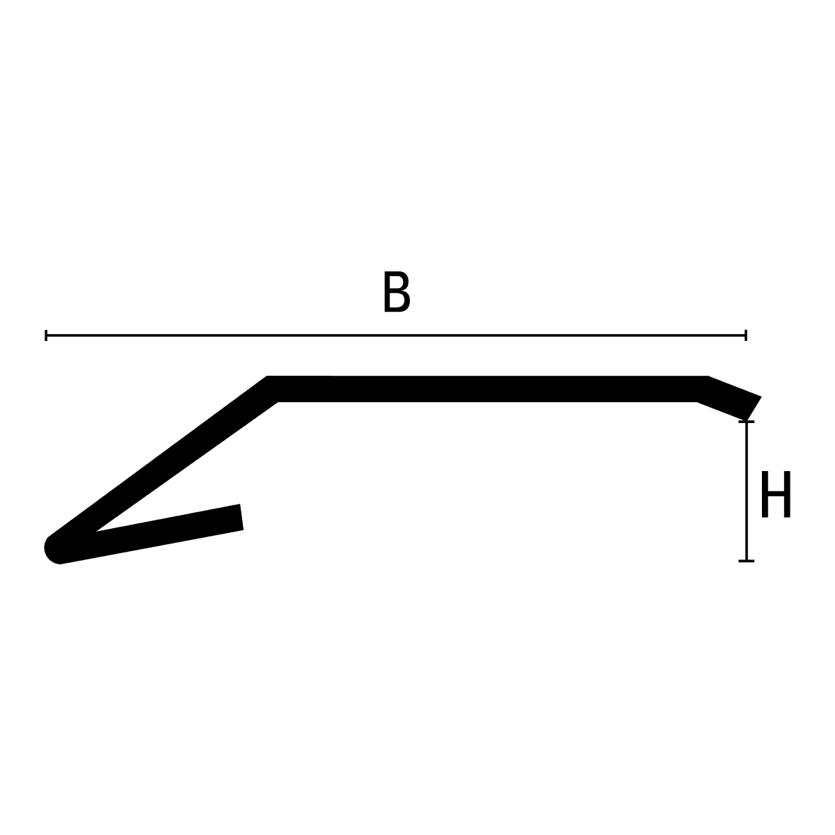 Profil trecere tip rampa Leveltec RP Profilitec | compensare diferenta de nivel 3-14 mm, H 4,5-12,5 mm, aplicat – bara 2,7 m leveltec rp sectiune desen - Profil trecere tip rampa Leveltec RP Profilitec | compensare diferenta de nivel 3-14 mm, H 4,5-12,5 mm, aplicat – bara 2,7 m