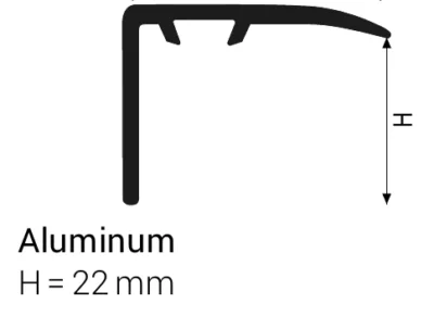 Profil treapta Multiclip CLS250 Profilitec | vizibil 25 mm, aluminiu si decor lemn, LVT SPC – bara 2,7 m, 11 finisaje