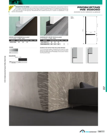 Plinta LED Proskirting Progress Profiles | profil, banda LED, alimentator si accesorii