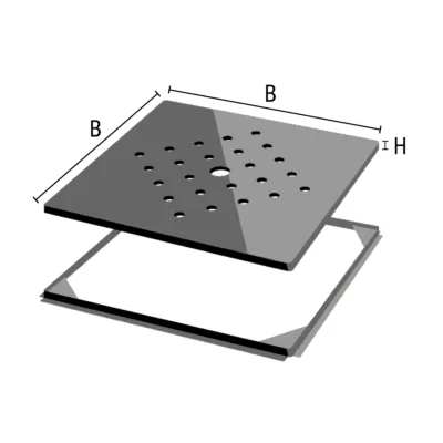 Capac scurgere placabil PD Profilitec | inox periat, 100/150/200 mm, pentru gresie de 8 sau 10 mm – scurgere invizibila