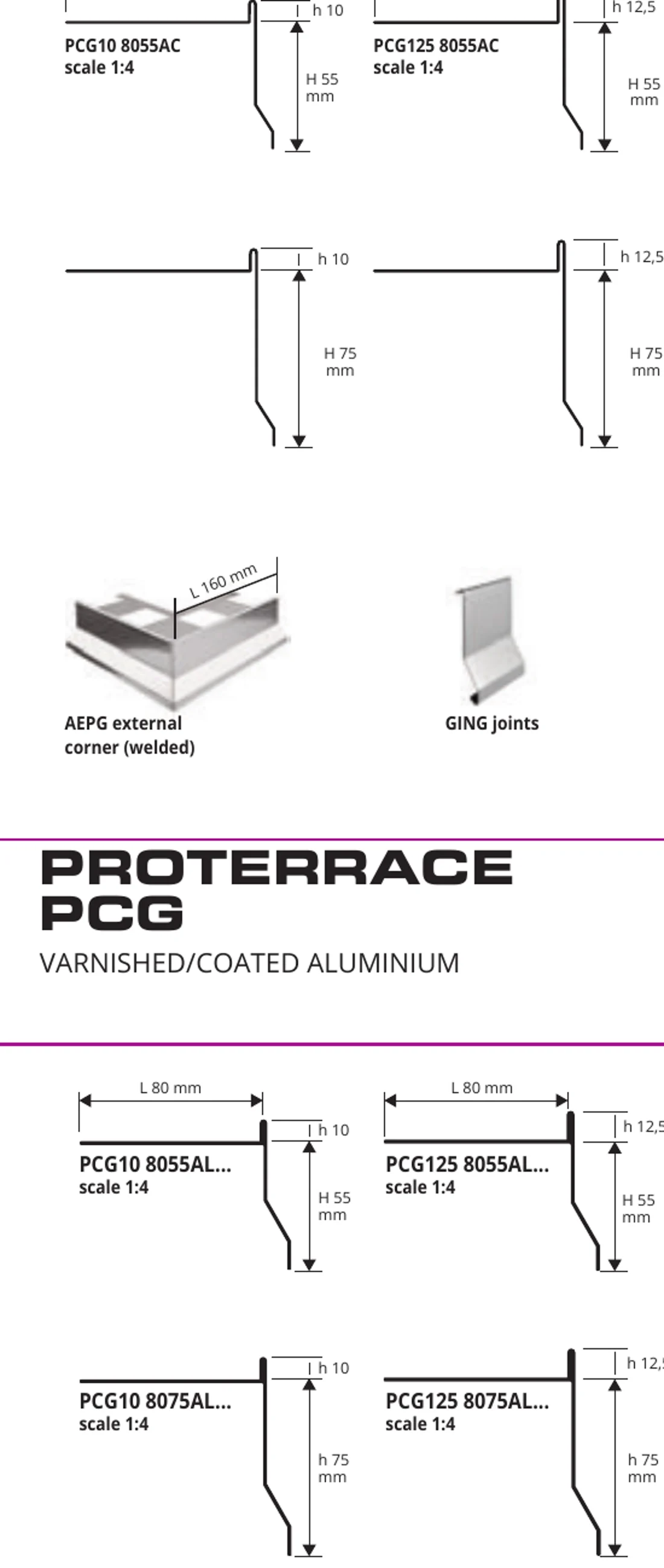 Picurator terasa cu garnitura Proterrace PCG Progress Profiles | 8055 / 8075 / 8095 | bara 2,7 m picurator terasa garnitura proterrace pcg progress schita - Picurator terasa cu garnitura Proterrace PCG Progress Profiles | 8055 / 8075 / 8095 | bara 2,7 m