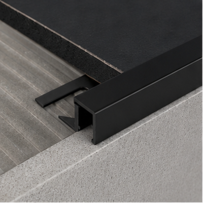 Profil treapta patrat Squarejolly SJ Profilitec | muchie dreapta gresie 6-15 mm, negru, alb, inox, alama, aluminiu – bara 2,7 m
