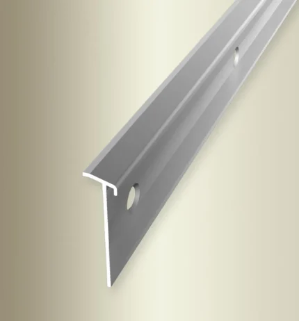 Plinta aluminiu Kuberit 928 | plinta 2,5 m cu piese de capat stanga si dreapta – inox optic si argintiu
