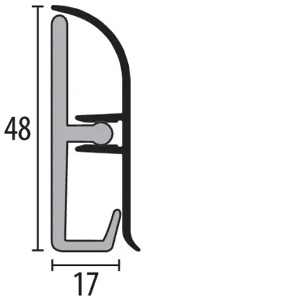 Plinta aluminiu Küberit 930 | plinta metalica, bara 2,5 m