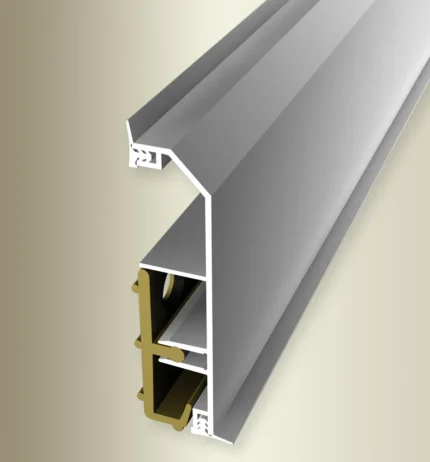 Plinta aluminiu cu garnitura Küberit 934 D | plinta 80 mm cu buza de etansare, bara 2,5 m