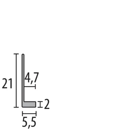 Plinta L aluminiu Küberit 926 | profil de plinta in L, bara 2,5 m