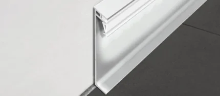 Plinta cu banda LED integrata Proskirting Giled Progress Profiles | lumina difuza reflectata la baza peretelui, aluminiu H 80/100 mm – bara 2 m