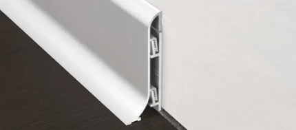 Plinta rotunjita din aluminiu Proskirting Shell Progress Profiles | H 70 mm, muchie curbata fara colturi, standard sau autoadeziva – bara 2 m