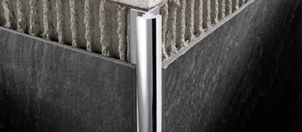 Coltar rotunjit placi ceramice subtiri Prokerlam Jolly Progress Profiles | aluminiu anodizat argintiu, cromat sau auriu | H 4,5 mm, bara 2,7 m