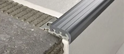 Profil treapta gresie complet Prostep Progress Profiles | aluminiu cu insert PVC antiderapant | bara 2,7 m