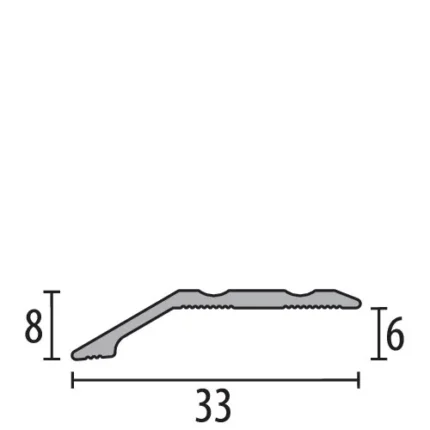 Profil adaptare mocheta Küberit 246 | terminatie joasa 33 x 8 mm – bare 0,9 / 2,7 m