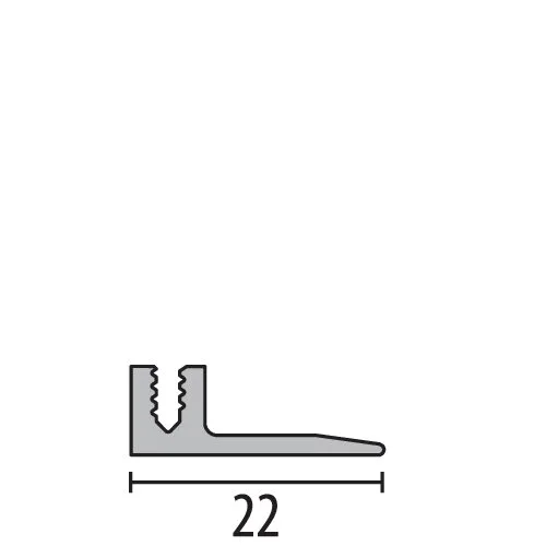 Profil de baza PPS Kuberit 384 | profil suport 22 x 8 mm pentru sisteme de pardoseala – bara 2,7 / 3 m Profil de baza PPS Kuberit 384 | profil suport 22 x 8 mm pentru sisteme de pardoseala – bara 2,7 / 3 m