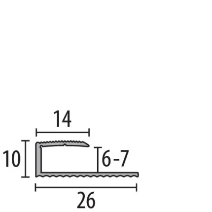 Profil bordurare mocheta Küberit 211 | margine pentru mocheta 6-7 mm, aluminiu si decor lemn – bare 0,9 / 2,7 m