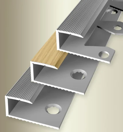 Profil bordurare mocheta Küberit 212 | margine pentru mocheta 9-10 mm, aluminiu – bare 0,9 / 2,7 m