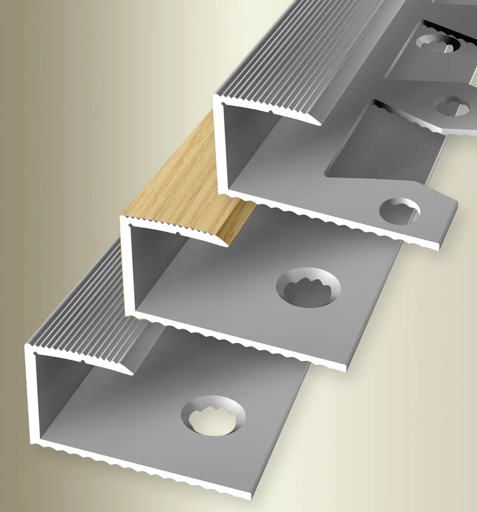 Profil bordurare mocheta Küberit 213 | margine pentru mocheta 12-13 mm, aluminiu si decor lemn – bare 0,9 / 2,7 m Profil bordurare mocheta Küberit 213 | margine pentru mocheta 12-13 mm, aluminiu si decor lemn – bare 0,9 / 2,7 m