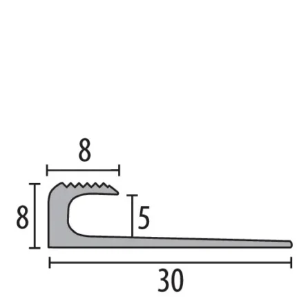 Profil curbabil Küberit 806 | profil flexibil 8 x 8 mm, si varianta EB – bara 2,5 m
