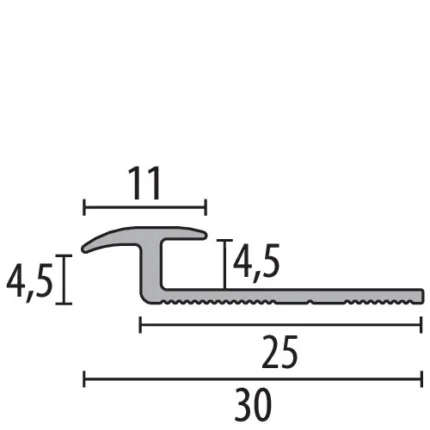 Profil dublu de insertie Küberit 345 | profil 8 x 8 mm pentru doua finisaje, si varianta curbabila EB – bara 3 m
