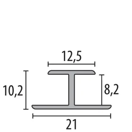 Profil H Küberit 176 | profil de imbinare 10,2 x 10,2 mm pentru panouri si placari – bara 2,55 m