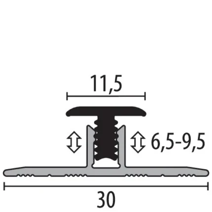 Profil de imbinare aluminiu Küberit 175 | conector 10 x 10 mm pentru placari de perete – bara 3 m
