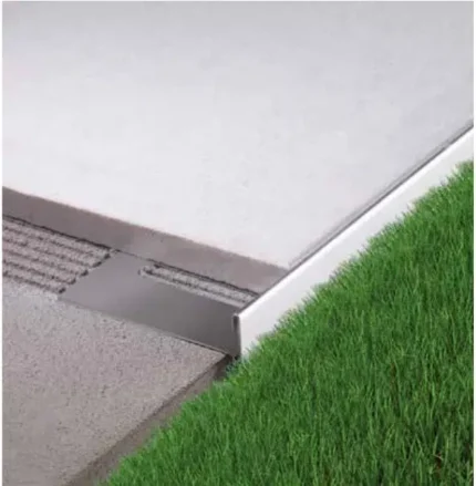 Picurator margine terasa Bordertec BSR | aluminiu vopsit, reversibil, H1 40-180 mm, dirijare apa peste margine, terase clasice si inaltate pe ploturi – bara 2,70 m