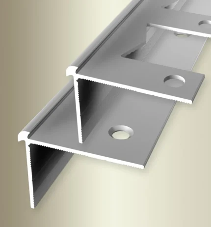 Profil treapta robust aluminiu Küberit 871 | protectie muchie trepte 45×23 mm, fixare cu surub