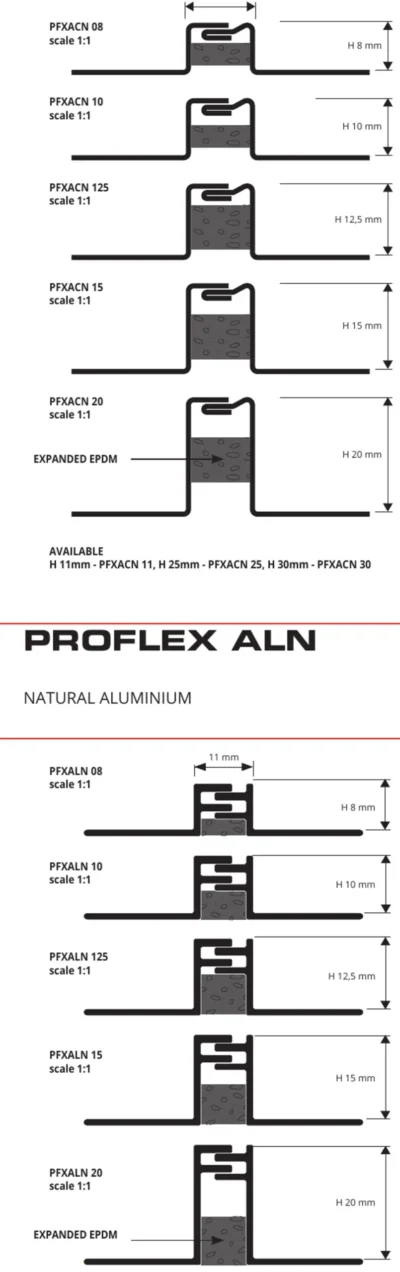 Profil rost dilatatie Proflex PR Progress Profiles | pentru pardoseli subtiri | bara 2,5 m