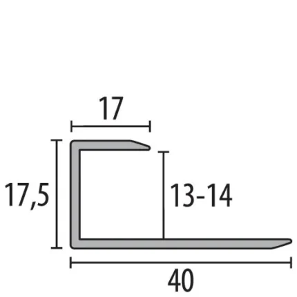 Profil rost glisant Küberit 203 | rost de miscare 17,5 x 17,5 mm pentru pardoseli – bara 0,9 m