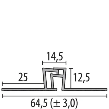 Profil rost de miscare Kuberit 323 | rost de dilatatie 14,5 x 14,5 mm – bara 2,7 m