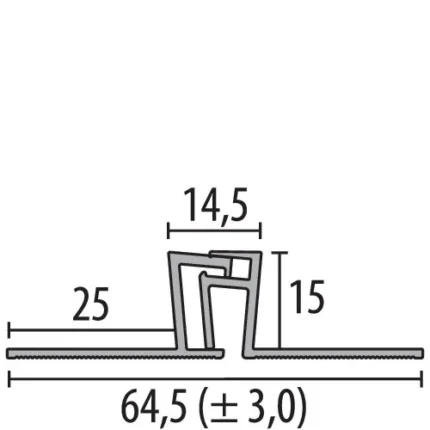 Profil rost de miscare Kuberit 324 | rost de dilatatie 16,5 x 16,5 mm – bara 2,7 m