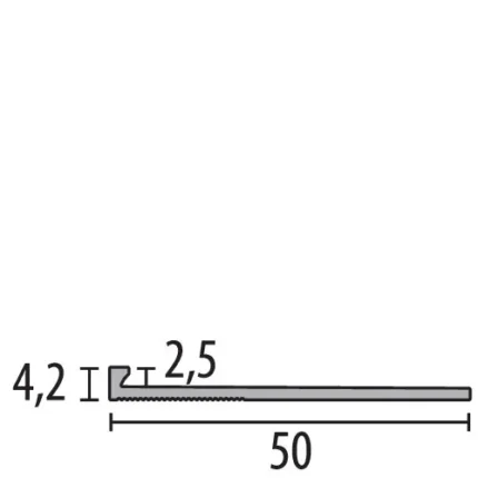 Profil rost sapa Küberit 985 | acopera rostul perimetral al sapei, 50 mm latime, h 4,2 mm – bara 3 m