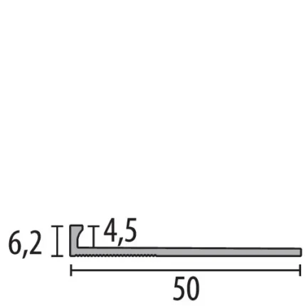 Profil rost sapa Küberit 987 | acopera rostul perimetral al sapei, 50 mm latime, h 6,2 mm – bara 3 m