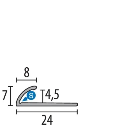 Profil de terminatie si bordurare Küberit 380 | profil 24 x 7 mm, si varianta autoadeziva SK – bara 0,9 m