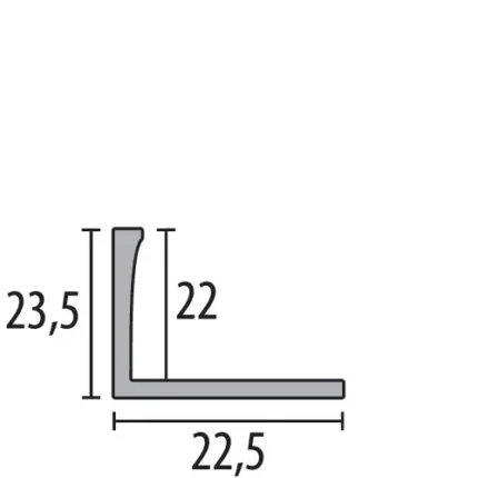 Profil terminatie curbabil Küberit 309 | bordura perforata dublu-K, h 23,5 mm, pentru margini inalte si forme curbe – 10 finisaje, bara 2,5 m