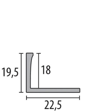 Profil terminatie curbabil Küberit 312 | bordura perforata dublu-K, h 19,5 mm – bara 2,5 m
