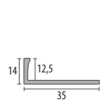 Profil terminatie curbabil Küberit 335 | bordura perforata dublu-K, h 14 mm – bara 2,5 m