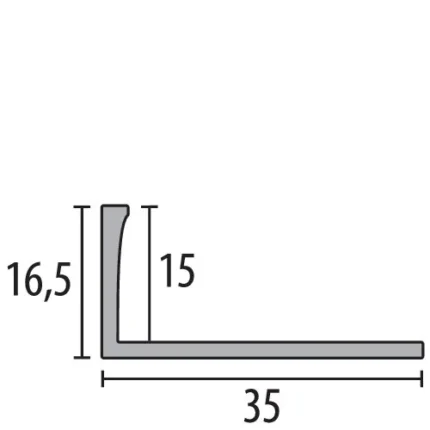 Profil terminatie curbabil Küberit 336 | bordura perforata dublu-K, h 16,5 mm – bara 2,5 m