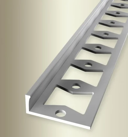 Profil terminatie curbabil Küberit 338 | bordura perforata dublu-K, h 12,5 mm – bara 2,5 m