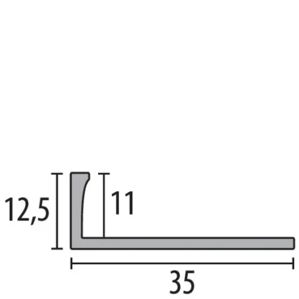 Profil terminatie curbabil Küberit 338 | bordura perforata dublu-K, h 12,5 mm – bara 2,5 m