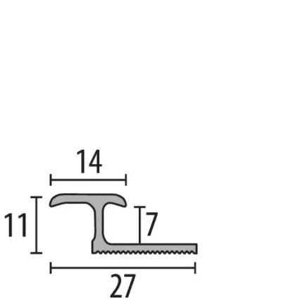 Profil terminatie Küberit 223 | bordurare pardoseli, aluminiu – bara 2,7 m