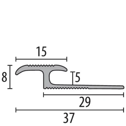 Profil de terminatie Küberit 292 | inchidere 8 x 8 mm, si varianta R rotunjita – bara 2,7 m