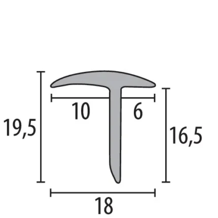 Profil de terminatie Küberit 294 | inchidere 19,5 x 19,5 mm pentru pardoseli groase – bara 2,5 m