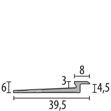 Profil de terminatie Küberit 346 | inchidere 6 x 6 mm pentru pardoseli subtiri – bara 3 m
